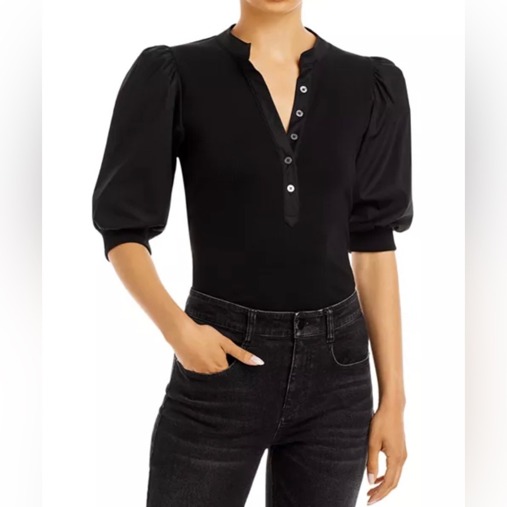 Veronica Beard Coralee Top With Puffed sleeves Size S